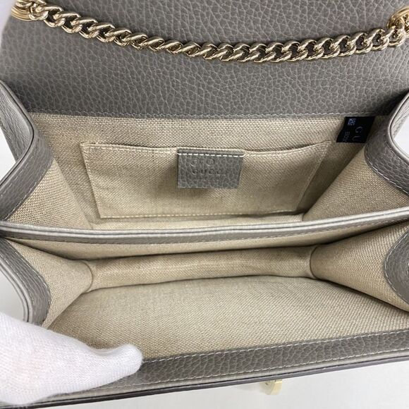 Gucci Interlocking G Grey Leather Shoulder Bag (Pre-Owned) - Picture 6 of 7